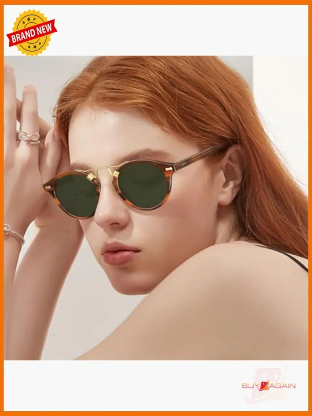 Retro Double Bridge Round Sunglasses for Women UV400 Polarized